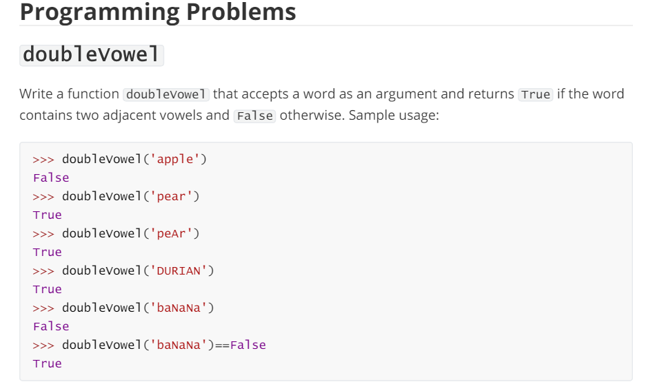  doub1eVowe1 Write a function doublevowe1 that accepts a word as an