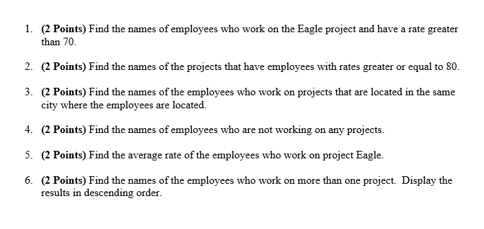 workon, and rate tables discussed in the class (shown below). Note that