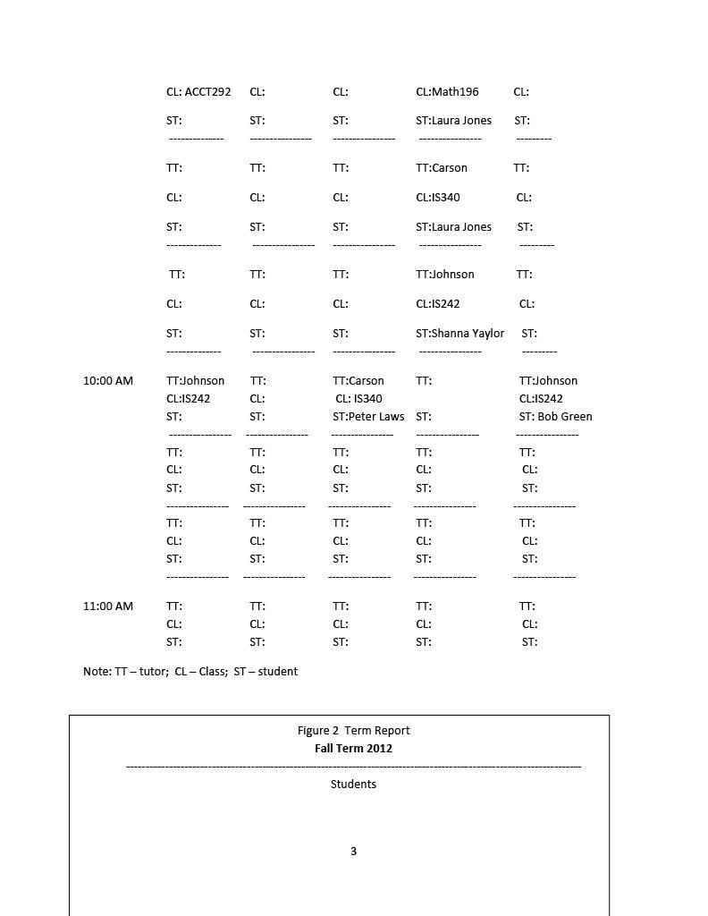 schedule for a two-week period, and then a schedule is printed and