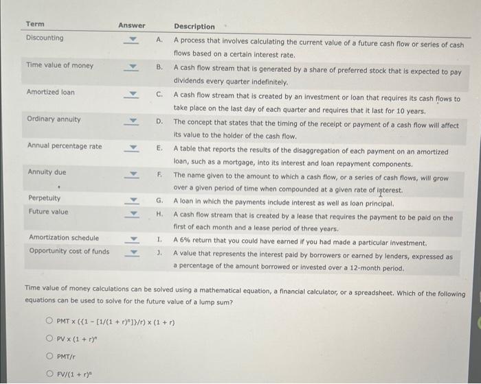  equations can be used to solve for the future value of