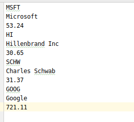 is what I have and what it prints out and what the