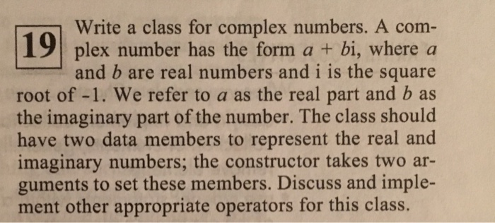 using problem 19 and the header files and test program included below