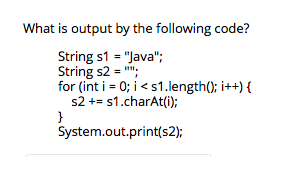 sl = s0.to LowerCase(); String s2-s1.toUpperCase0: System.out.print(s0s1 ""S2); What is output by