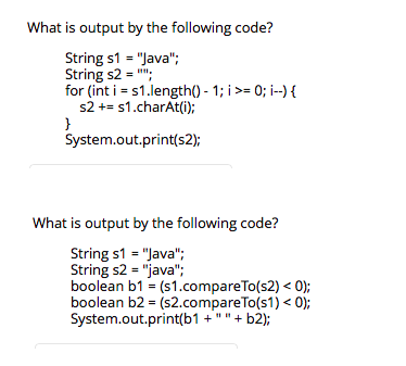 the following code? String sO - "Java"; char c1 - s0.charAt(1) char