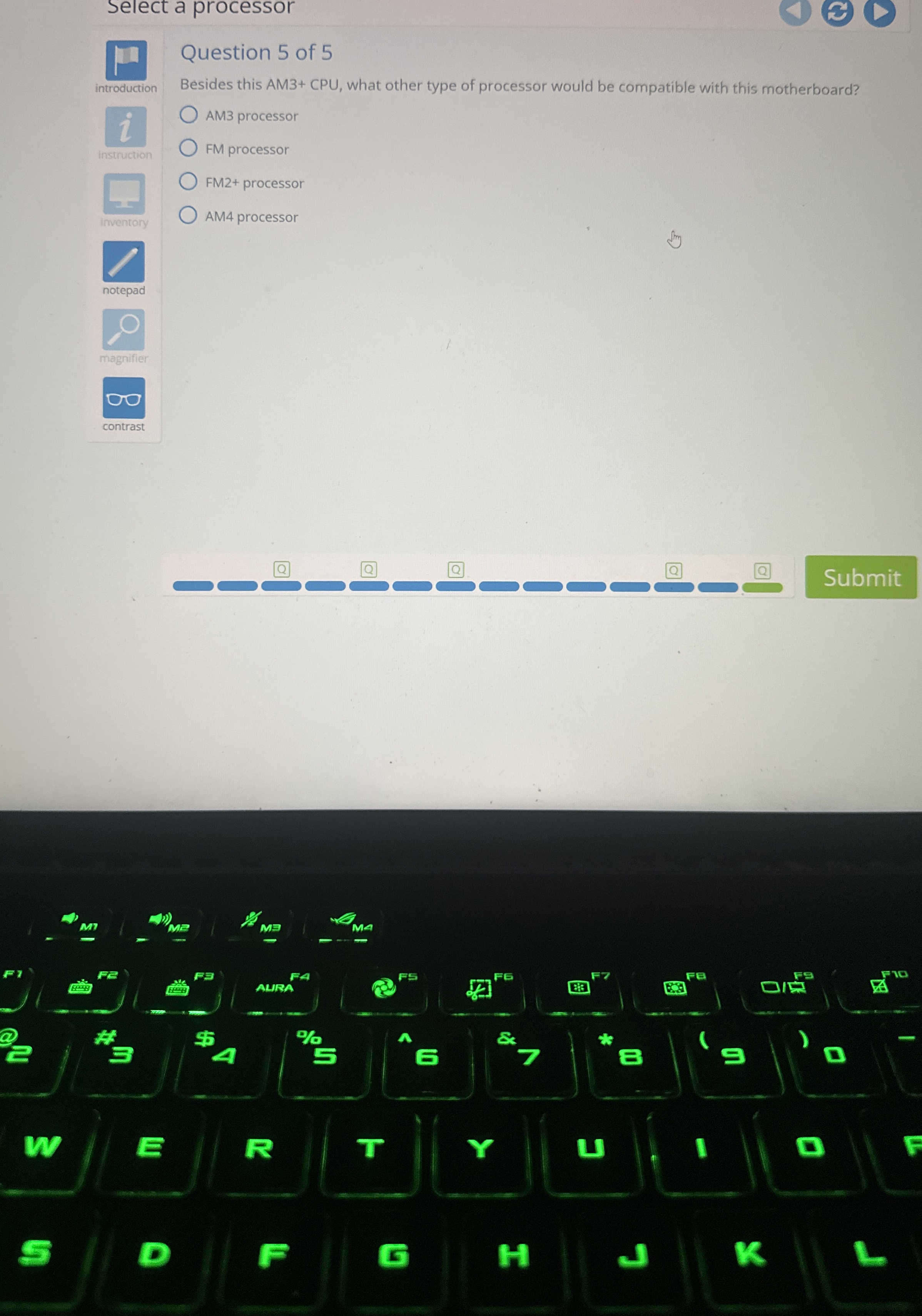 select a processor 1 introduction instruction inventory notepad magnifier 00 contrast