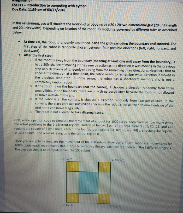 this is a python program CS1311-Introduction to computing with python Due Date:
