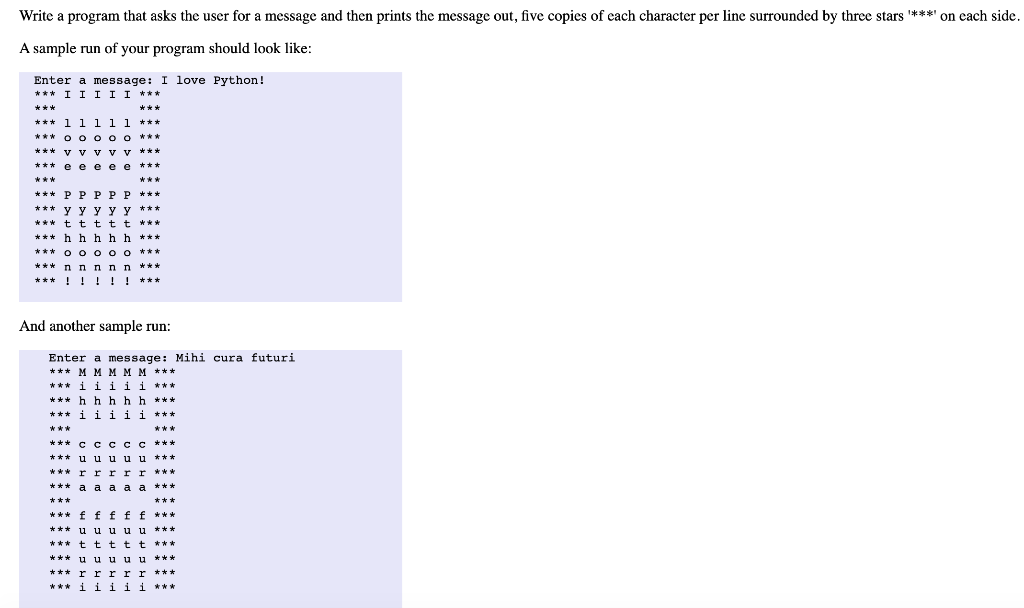  My current code is: msg=input("Enter message: ") for c in msg:
