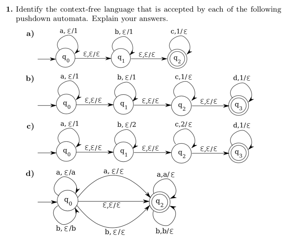 Let M = (Q,,,q0,,F) be a pushdown automaton. Define L(M) to be