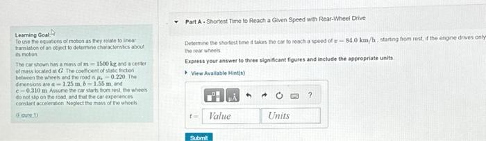 please do all steps Learning Goal: lo use the equations of motion