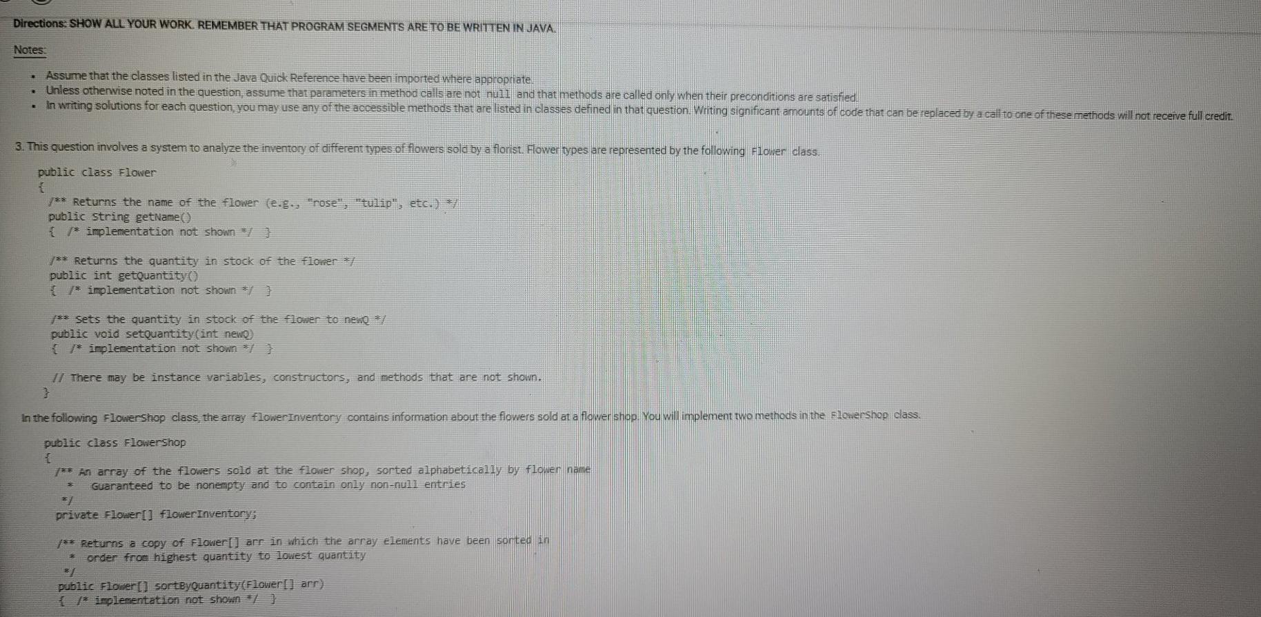  please answer Directions: SHOW ALL YOUR WORK. REMEMBER THAT PROGRAM SEGMENTS