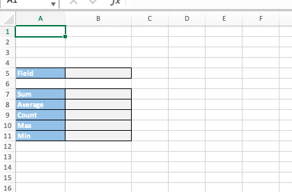 a SalesDatabase named range to be used in database functions later. Add