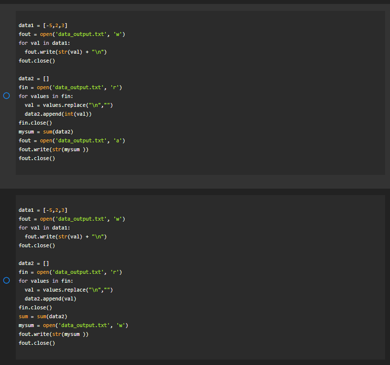 and 3 to a file outputbtt, then later reads this file, sums