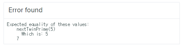 Task F. Next twin prime Add a function int nextTwinPrime(int n): that
