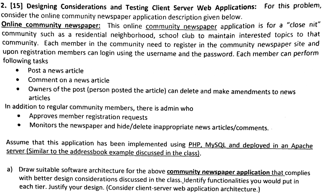  2. [15] Designing Considerations and Testing Client Server Web Applications: For