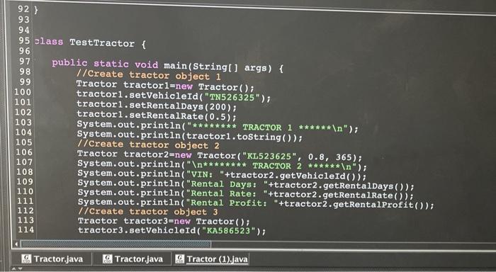 class will have a static attribute called Company. All tractors are owned