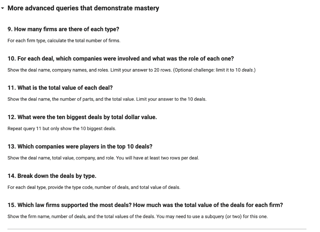 carried out in parts, with each part being of a different type
