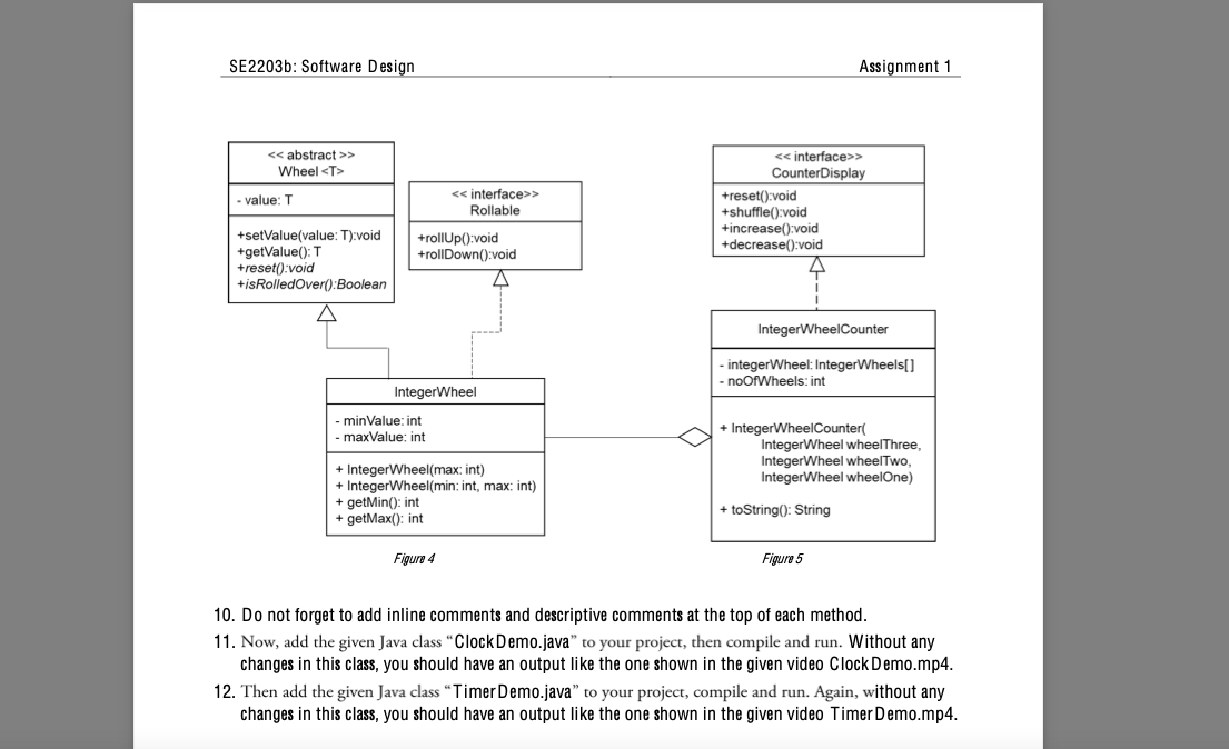 rollDown(); } CounterDisplay Interface: public interface CounterDisplay { public void reset(); public