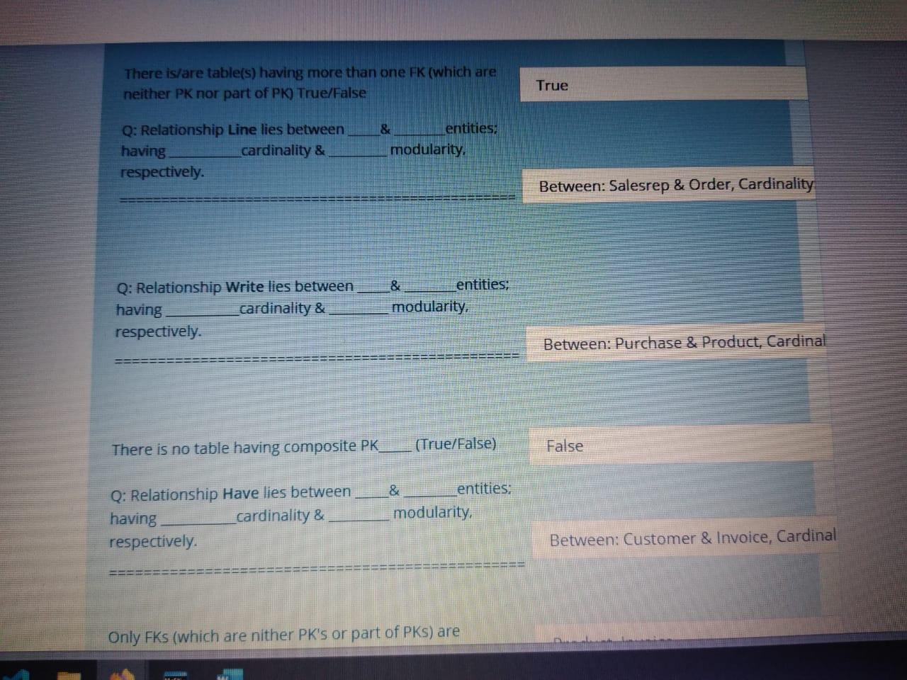 NOTE: SUBJECT DATABASE Managment system There is/are table(s) having more than one