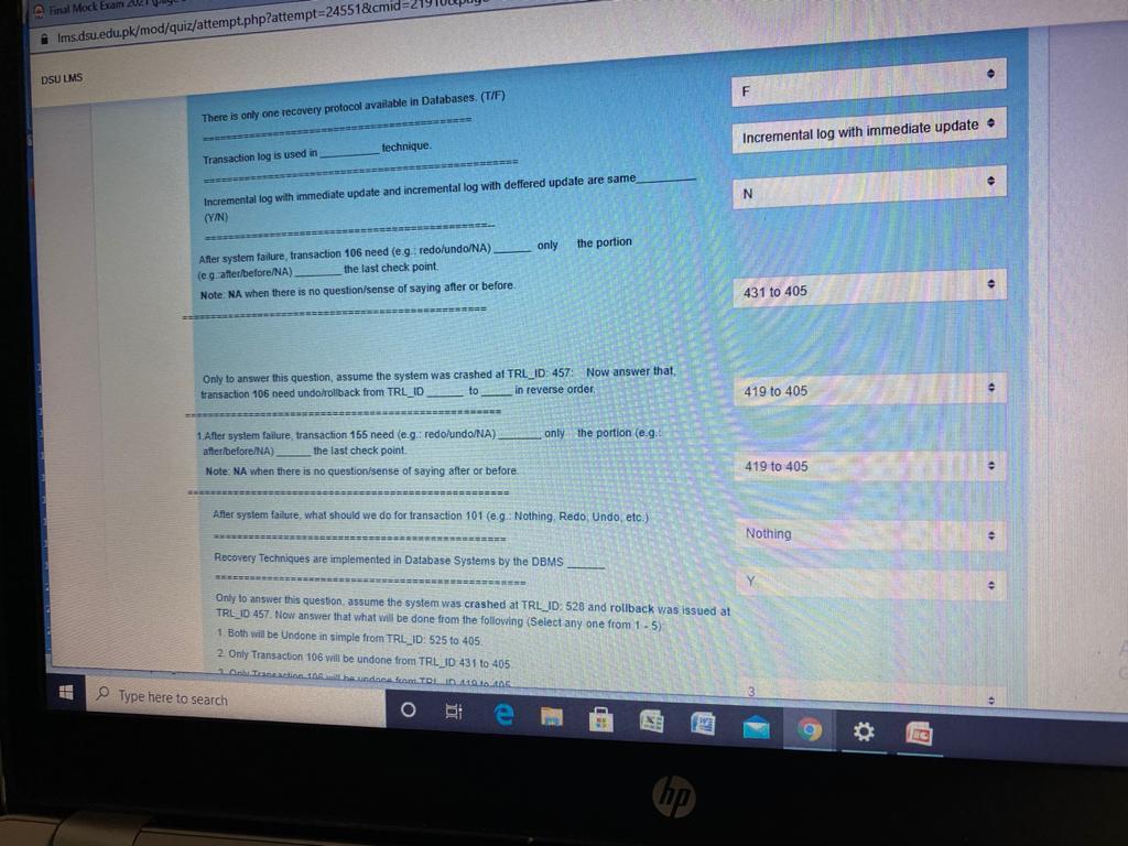 FK (which are neither PK nor part of PK) True/False True Q: