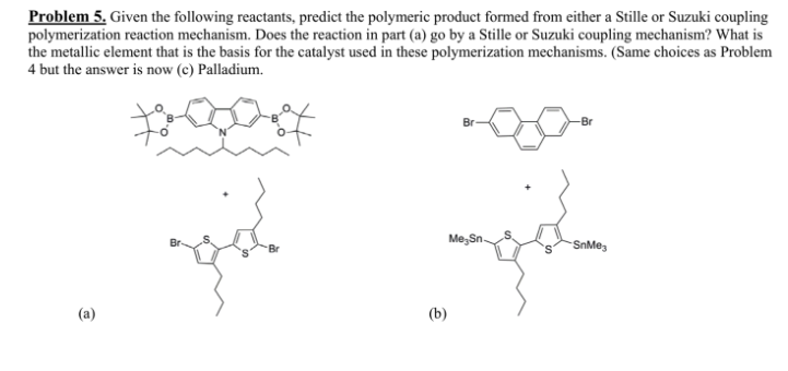the reactant names are not needed, just the mechanism. Problem 5. Given