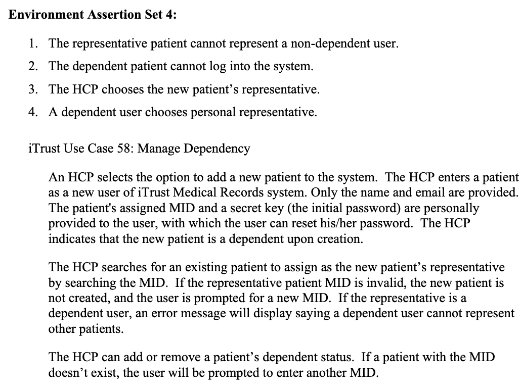 some background information. iTrust is an open source health care information management