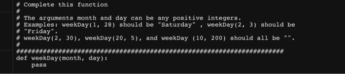 date in 2023 and returns the day of the week corresponding to