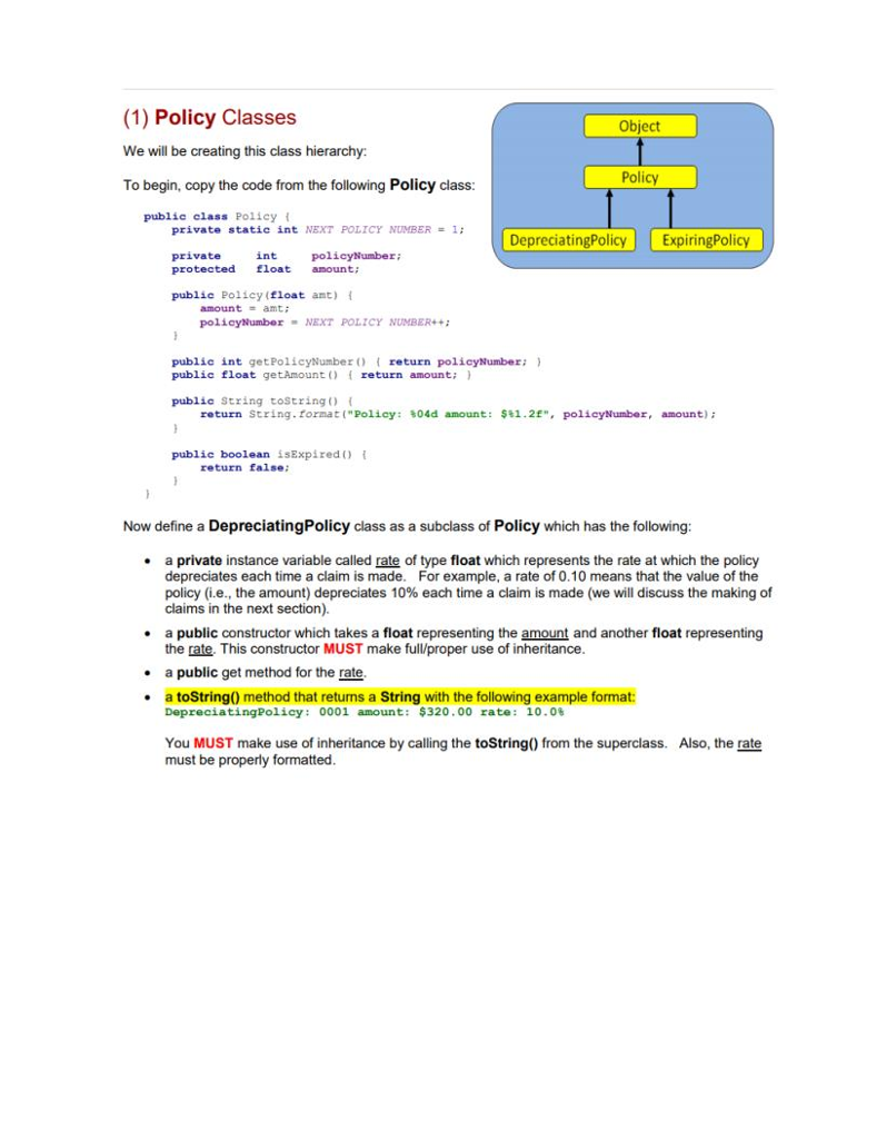  Testing Code import java.util.*; public class PolicyTester { public static void