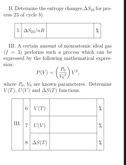 I. As the picture shows a certain amount of ideal gas performs