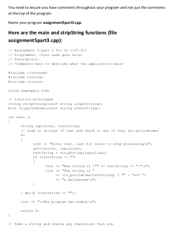 compiler option of: -std-c++11 or-std-c++0x This is assignment 5 part 1 and