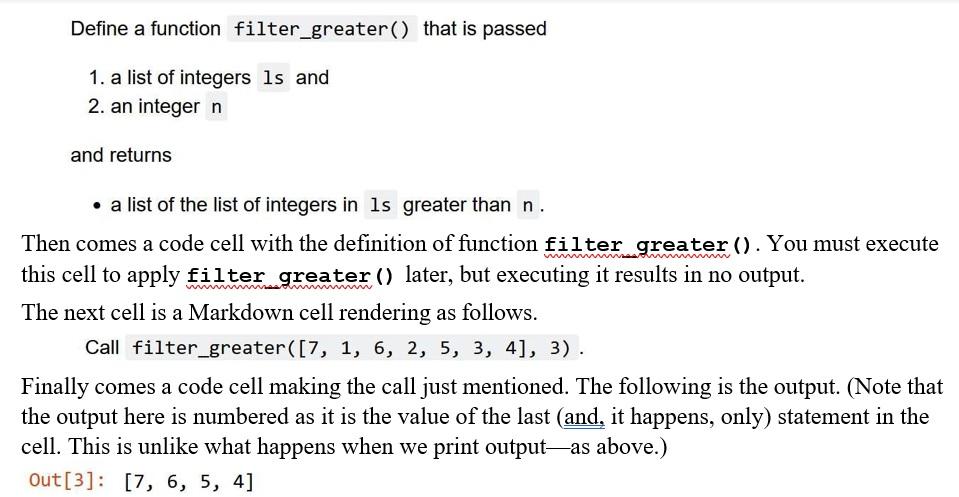 code monospace, as shown. Use backquotes.) The next cell is a code