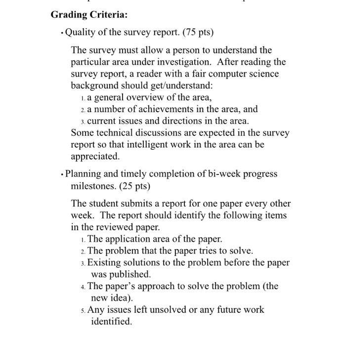 technologies. Students are required to read a minimum of 5 papers, all