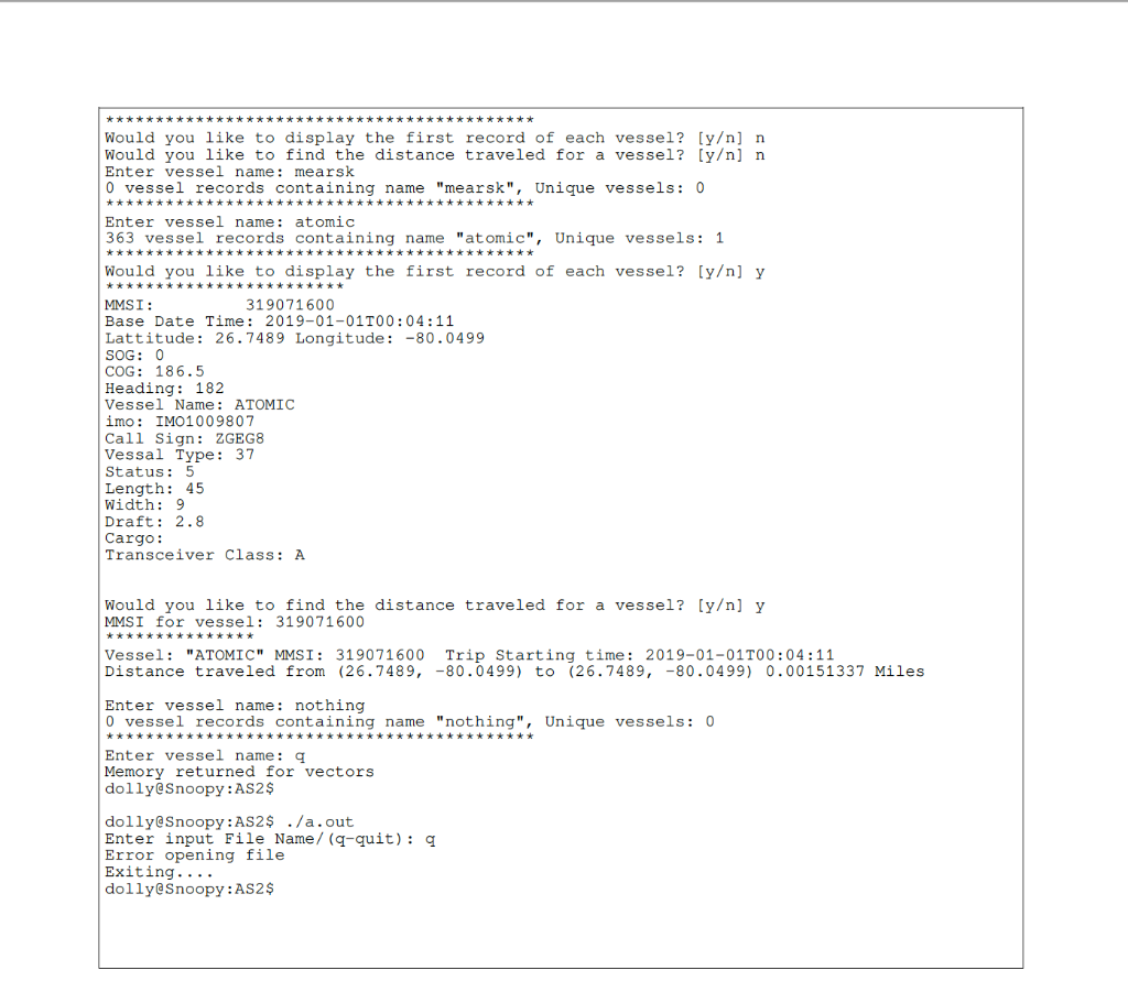 // 7 string imo; // 8 string callSign; // 9 string vesselType;
