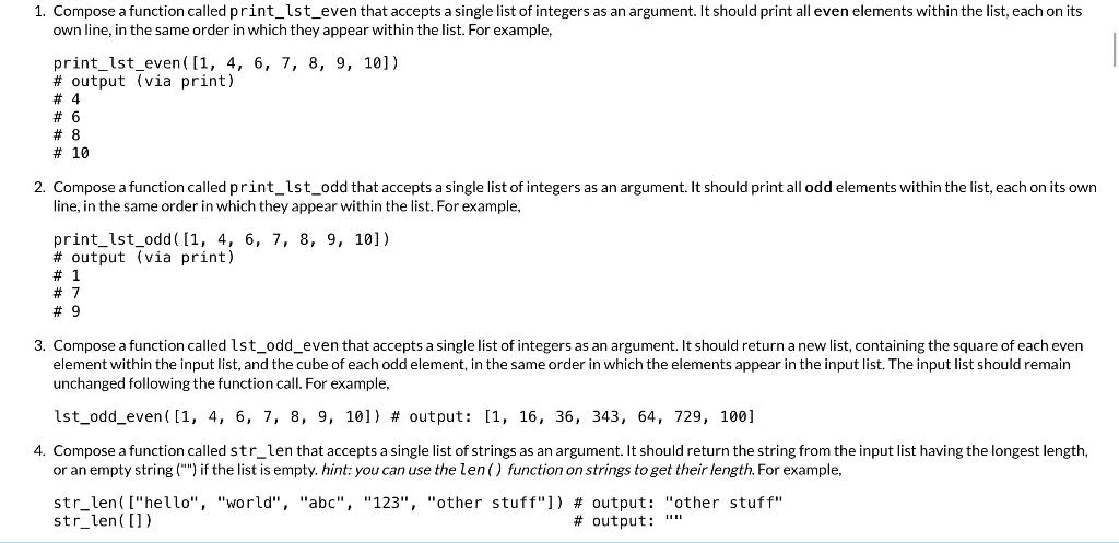 use python IDLE when providing your solution and answer everything above 1.