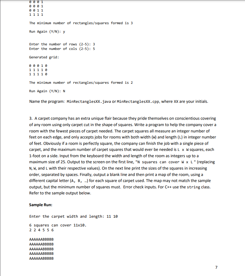 Section One- COSC 1436/COSC 1437 Review. Choose two problems. 1. Write a