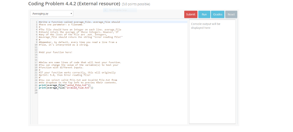 input file/output help - - Coding Problem 4.4.2 (External resource) (30 points