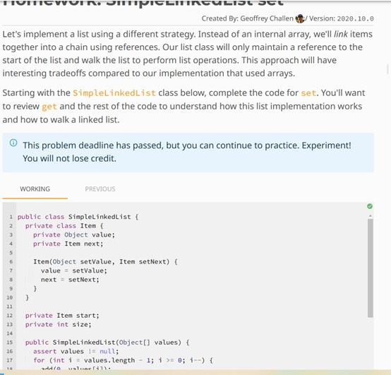 complete the code in java pls Let's implement a list using a