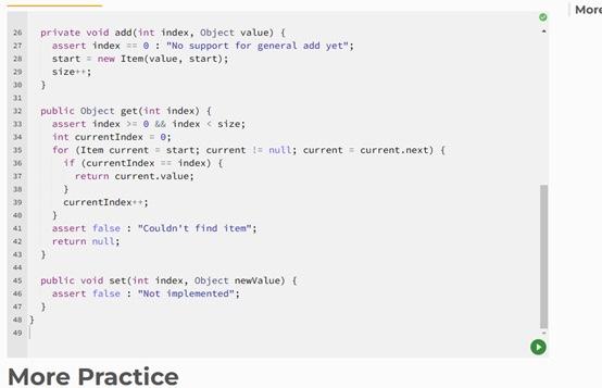 a chain using references. Our list class will only maintain a reference