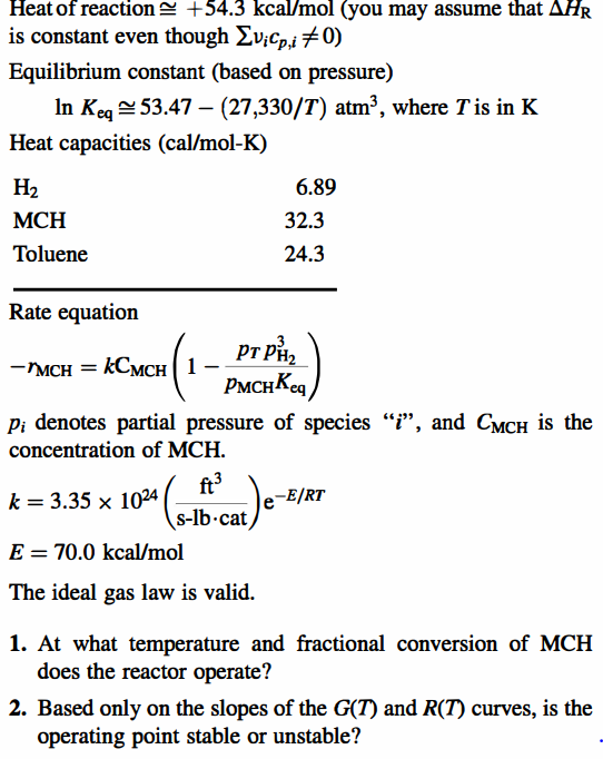 toluene (T) in a catalytic, fluidized-bed reactor. The feed to the reactor