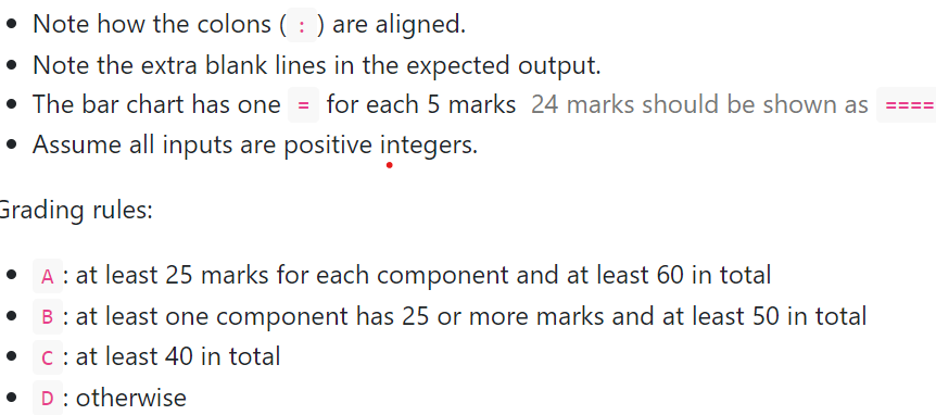 score and exam score from the keyboard and print a bar chart