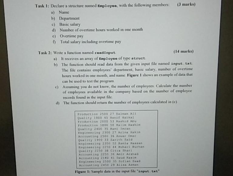 fast prof pleasee Task 6: Write a main function to perform the