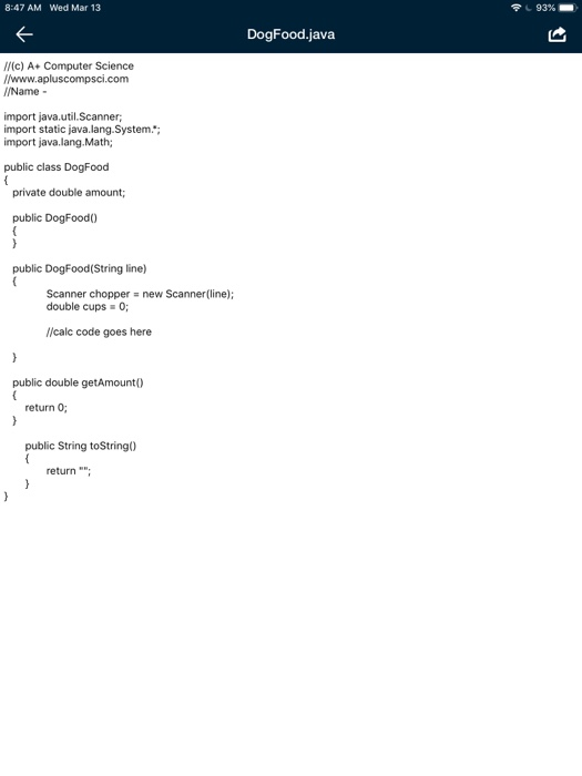 FOOD Lab Goal This lab was designed for you to learn more