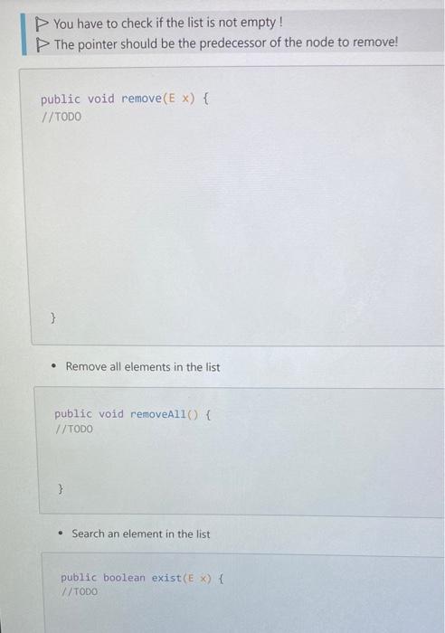 value val in the list void print ();// print all the elements