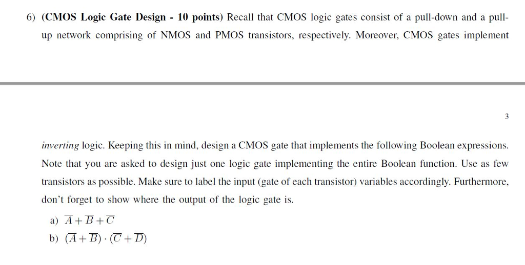 Step by step solution for thumbs up 6) (CMOS Logic Gate Design