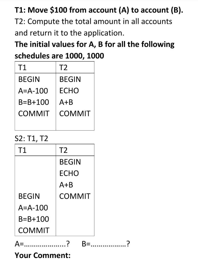  Short answer, please I want Value A And Value B And