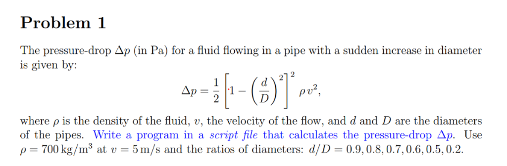 please write a persudo code explaing the code steps Problem 1