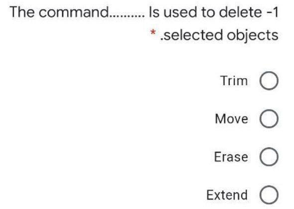 Computer science The command.......... Is used to delete -1 * selected objects
