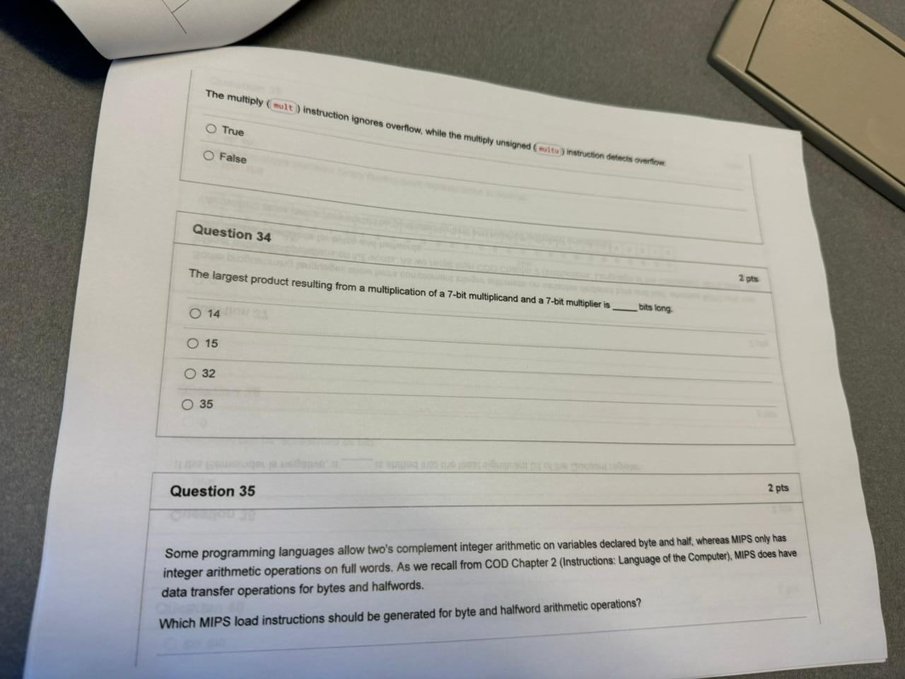  The multiply (mult) instruction ignores overflow, while the multiply unsigned (suifu)