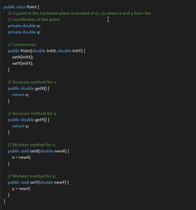 java.lang.Comparable interface. Instructions: For this exercise you wll be modifying the Point