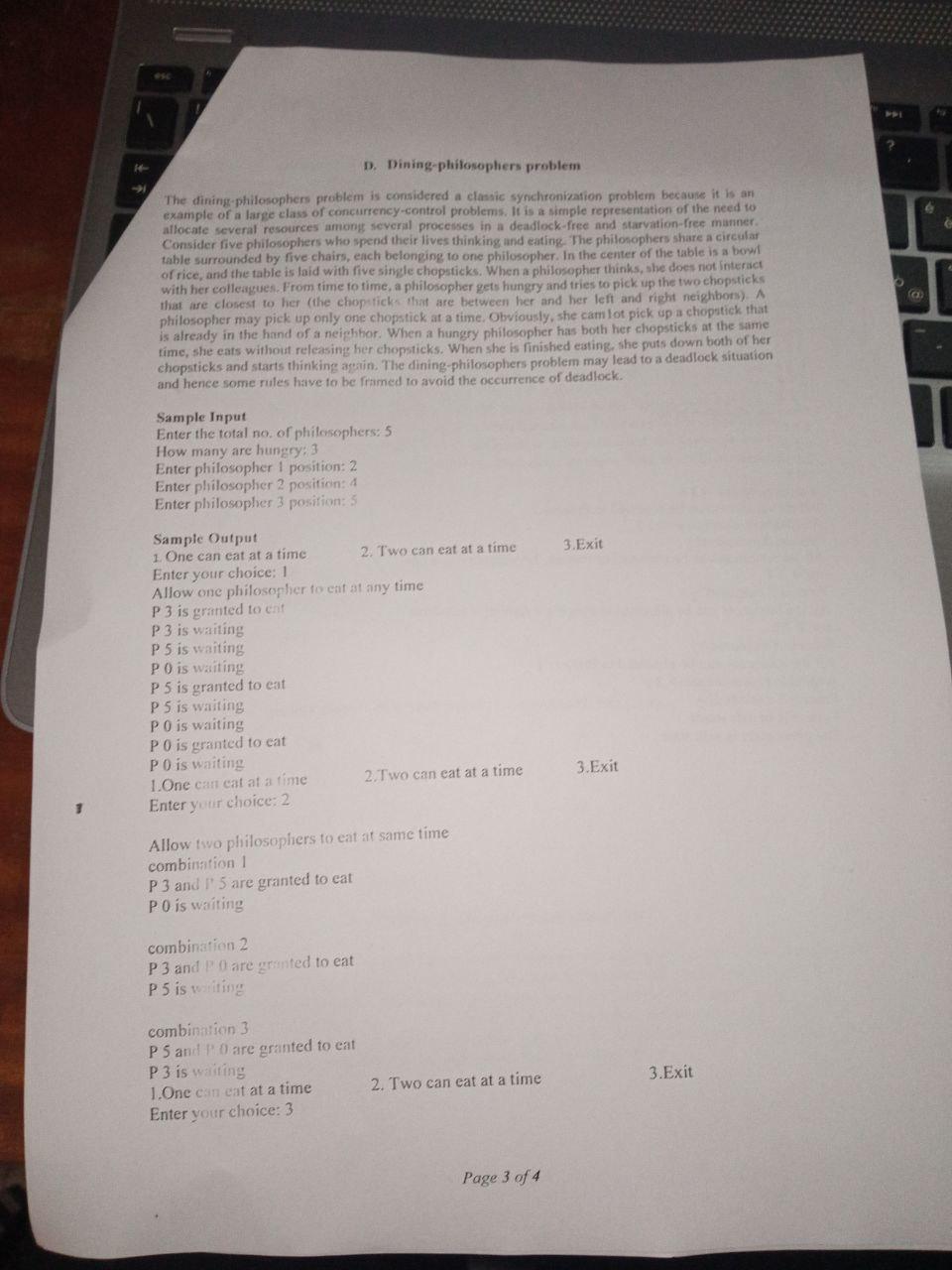 Write a Code in C++ that follwing user input The dining-philosophers problem