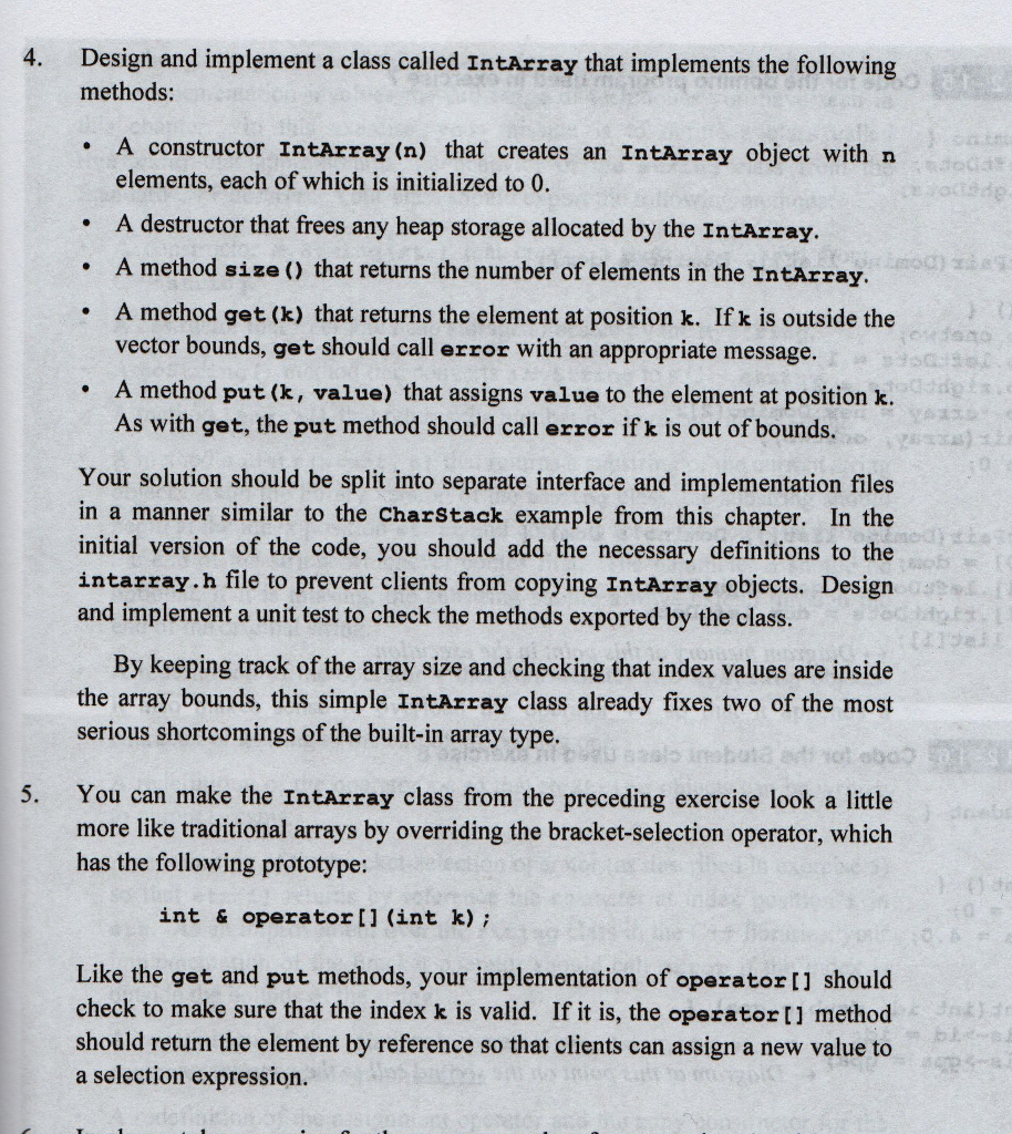 C++ program that consists of header and source files IntArray.h and IntArray.cpp